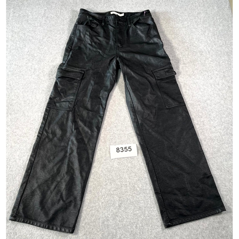 TGLA Cargo Pants Womens 11/30 Black Flat Front Straight Leg Streetwear Casual